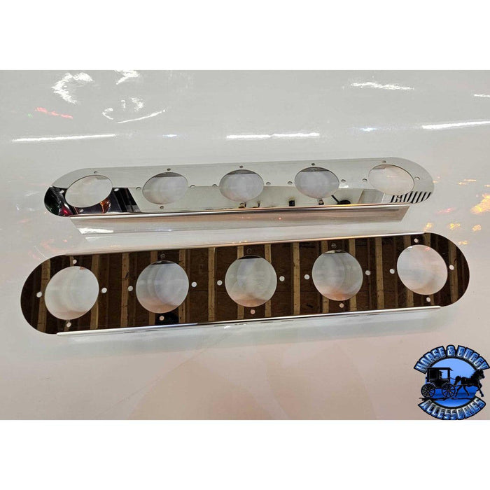 Gray #1706 5 HOLE FRONT PETERBILT RADIUS STYLE BRACKET FOR 15" AIR CLEANER (SOLD IN PAIRS) (Lights not included) AIR CLEANER
