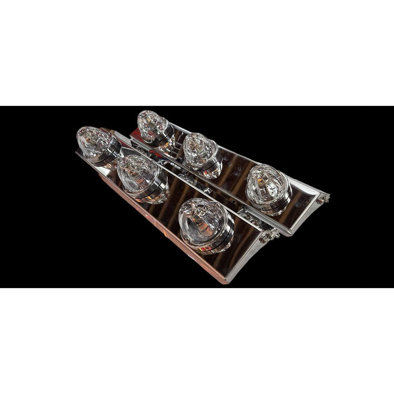 #ss-1716 FRONT 589 PETERBILT (BLIND MOUNT) STYLE AIR CLEANER BRACKET W/ (3) WATERMELON HOLES (SOLD IN PAIRS) air cleaner Black