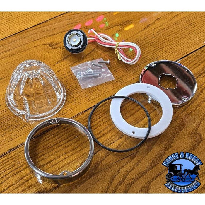 Sienna #JML-WK3-C  "Super Sealed" Twist Lock Watermelon Flush Mount Kit (Clear Glass Lens) (2 Wire 1156) watermelon glass lens