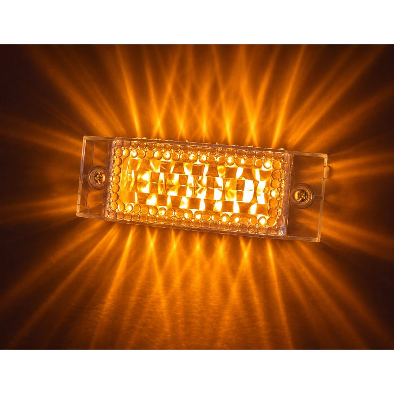 JML 2"X6" Side marker Rectangular 16 Diodes "STAR" LED Marker Light (CHOOSE COLOR)