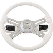 #9505 For Kenworth and Peterbilt trucks (2023 newer)-Must use classic SCI Wheel 18" only -Does not include switches -Includes Hub Adapter Steering Wheel Hub Light Gray