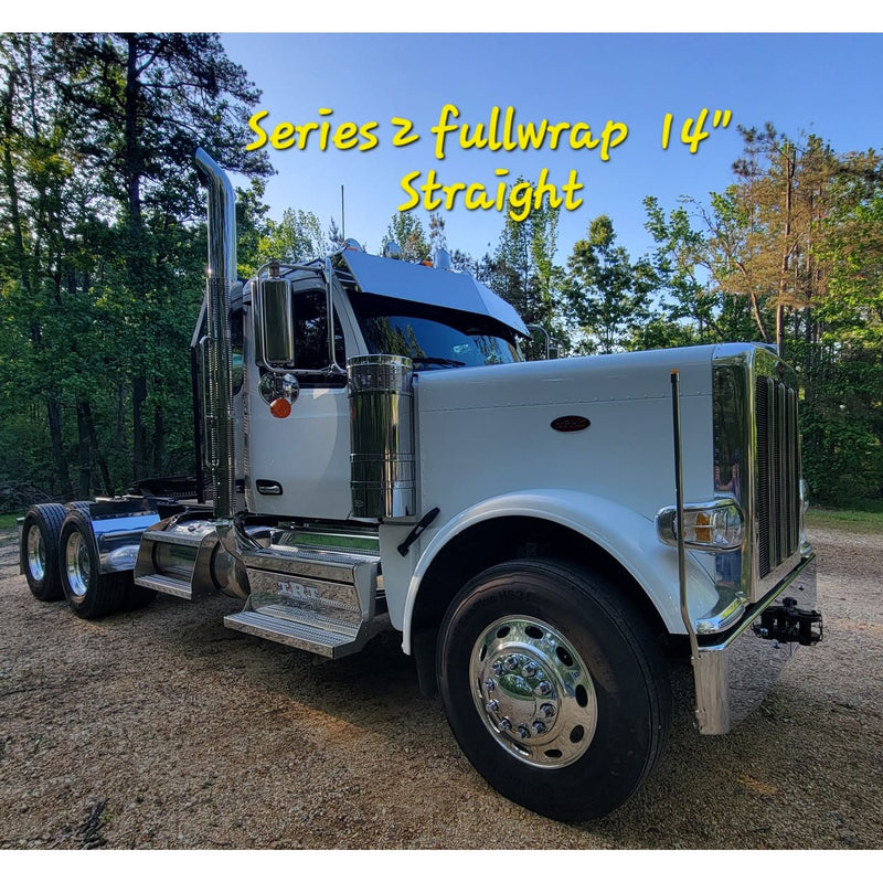 IC163065-14  Peterbilt 589 Visors - Series 2 - Full Wrap 14" For Flat Top Cabs