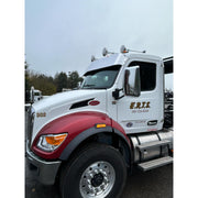 Rollin Low (14" Straight) Visor (Kenworth T680, T880, W990) (Peterbilt 567, 579, 589)  #3005 PETERBILT VISOR Black