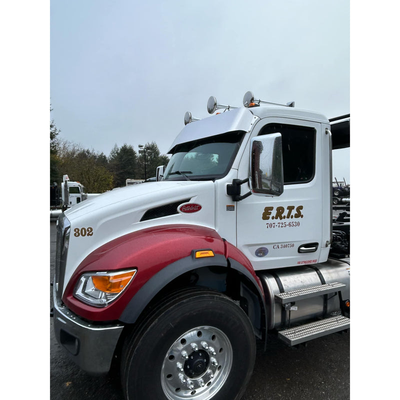 Rollin Low (14" Straight) Visor (Kenworth T680, T880, W990) (Peterbilt 567, 579, 589)  #3005 PETERBILT VISOR Black