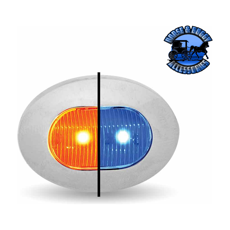 3/4" Trux Dual Revolution LEDs (Choose Color and Style) 3/4" Light 3/4″ Amber to Blue Oval – 2 Diodes Light Gray