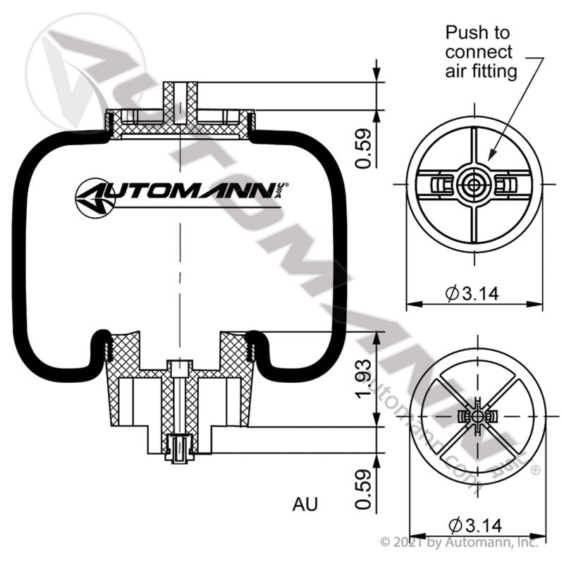 ABSZ70-6001 - Air Spring Cabin Bag Kenworth