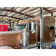 Rollin low "timeless" 9"x5" Peterbilt visor reverse bowtie 304 stainless #1052 PETERBILT VISOR Dim Gray