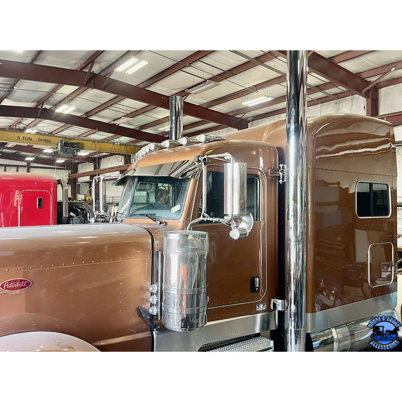 Rollin low "timeless" 9"x5" Peterbilt visor reverse bowtie 304 stainless #1052 PETERBILT VISOR Dim Gray