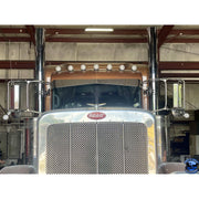 Rollin low "timeless" 9"x5" Peterbilt visor reverse bowtie 304 stainless #1052 PETERBILT VISOR Dark Slate Gray