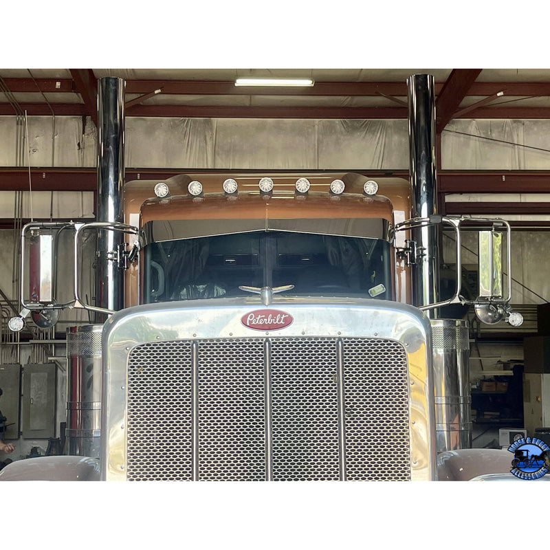 Rollin low "timeless" 9"x5" Peterbilt visor reverse bowtie 304 stainless #1052 PETERBILT VISOR Dark Slate Gray
