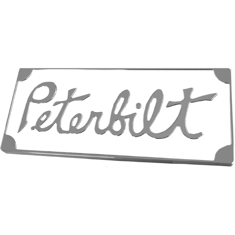 PETERBILT OLD STYLE ENGRAVED EMBLEM RECT. WHITE 108 EMBLEM Light Slate Gray
