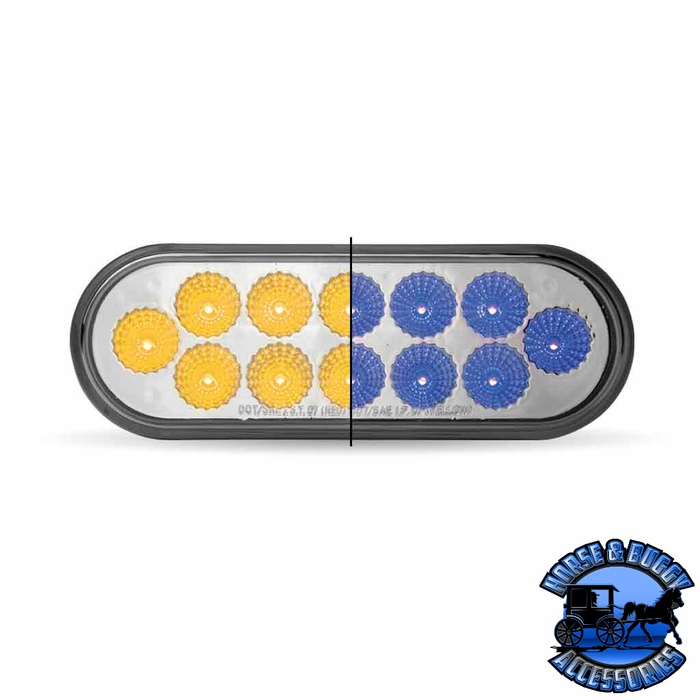 Gray 6" Oval Trux Dual Revolution LEDs (Choose Color) DUAL REVOLUTION Amber to Blue