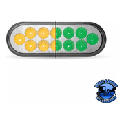6" Oval Trux Dual Revolution LEDs (Choose Color) 6" OVAL Amber to Green Gray