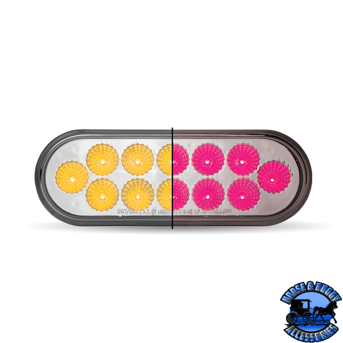 Dark Slate Gray 6" Oval Trux Dual Revolution LEDs (Choose Color) DUAL REVOLUTION Amber to Pink