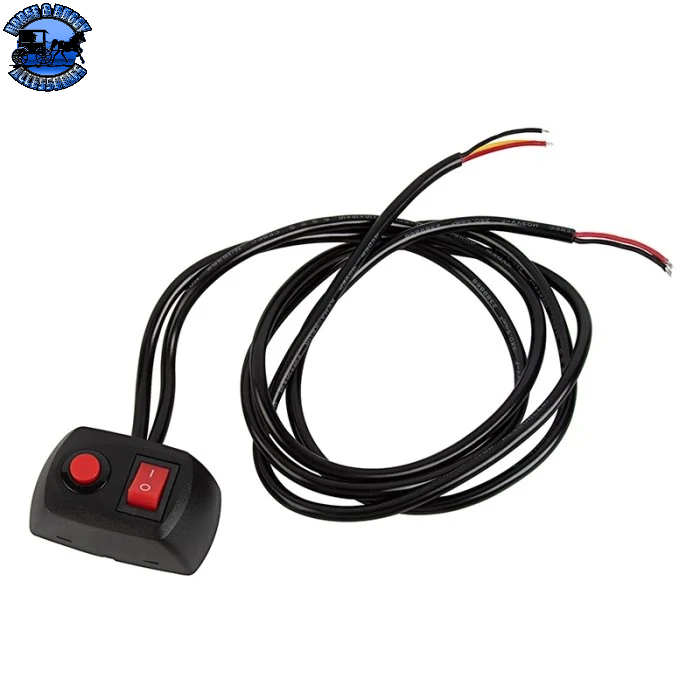 SB-AMSB-2M-PT LED Strobe Light On/Off Momentary Switch - 12 VDC - 10 Amps - Prewired w/ Positive Trigger - Surface Mount