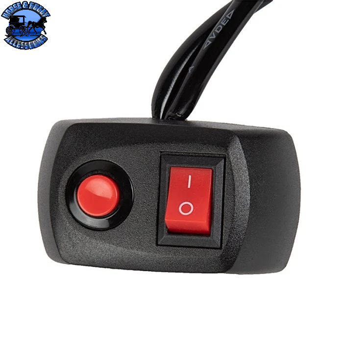 SB-AMSB-2M-PT LED Strobe Light On/Off Momentary Switch - 12 VDC - 10 Amps - Prewired w/ Positive Trigger - Surface Mount