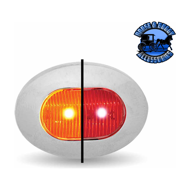 3/4" Trux Dual Revolution LEDs (Choose Color and Style) 3/4" Light 3/4″ Amber to Red Oval – 2 Diodes Light Gray