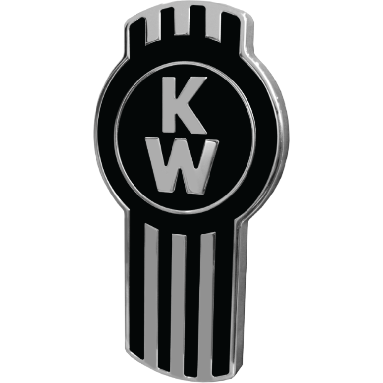 KENWORTH EMBLEM ENGRAVED BLACK/CHROME 190 EMBLEM Black