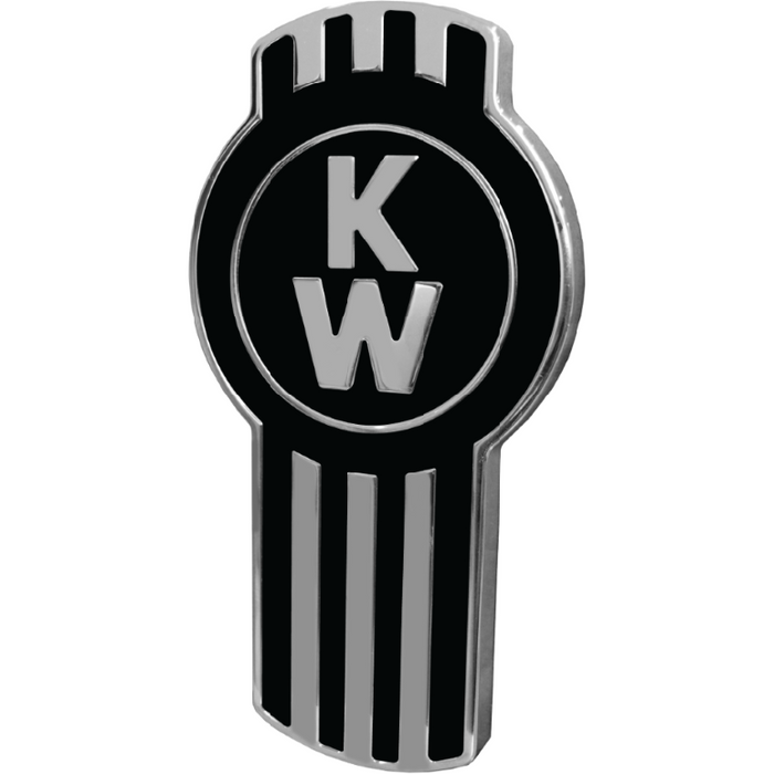 Black KENWORTH EMBLEM ENGRAVED BLACK/CHROME 190 EMBLEM