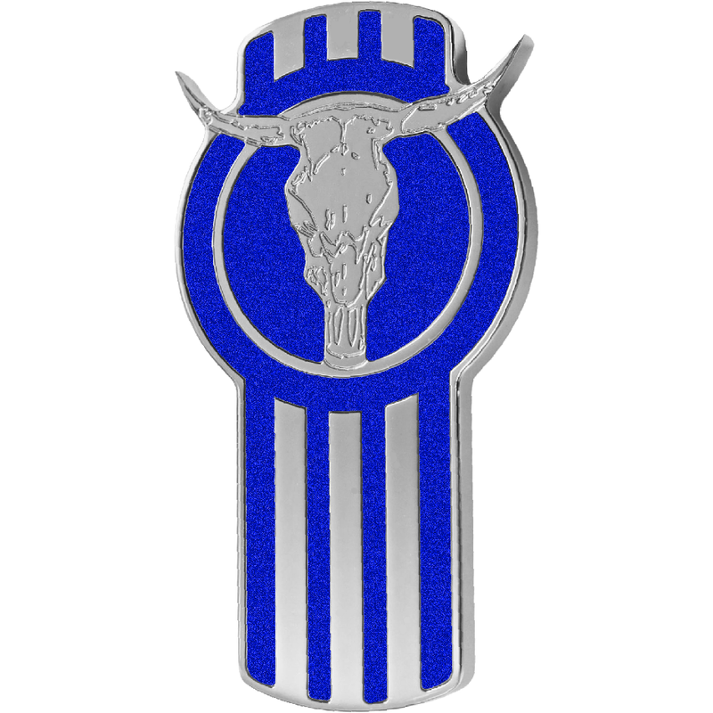 CK-EEMKBH-7747 Kenworth Engraved Emblem Bullhorn - Blue 647 EMBLEM Medium Blue