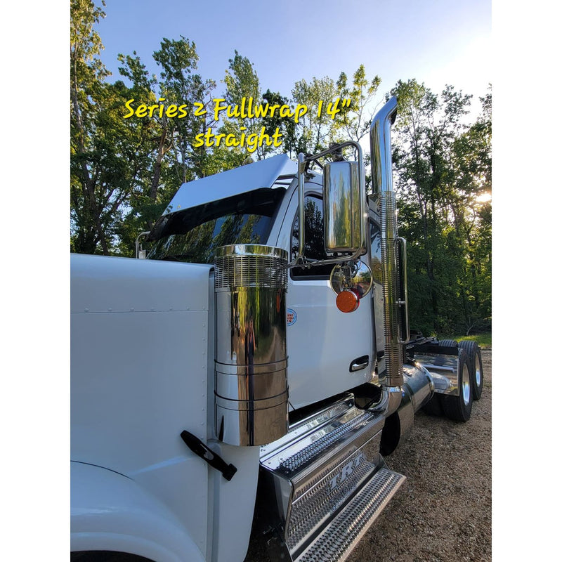 IC163065-14  Peterbilt 589 Visors - Series 2 - Full Wrap 14" For Flat Top Cabs