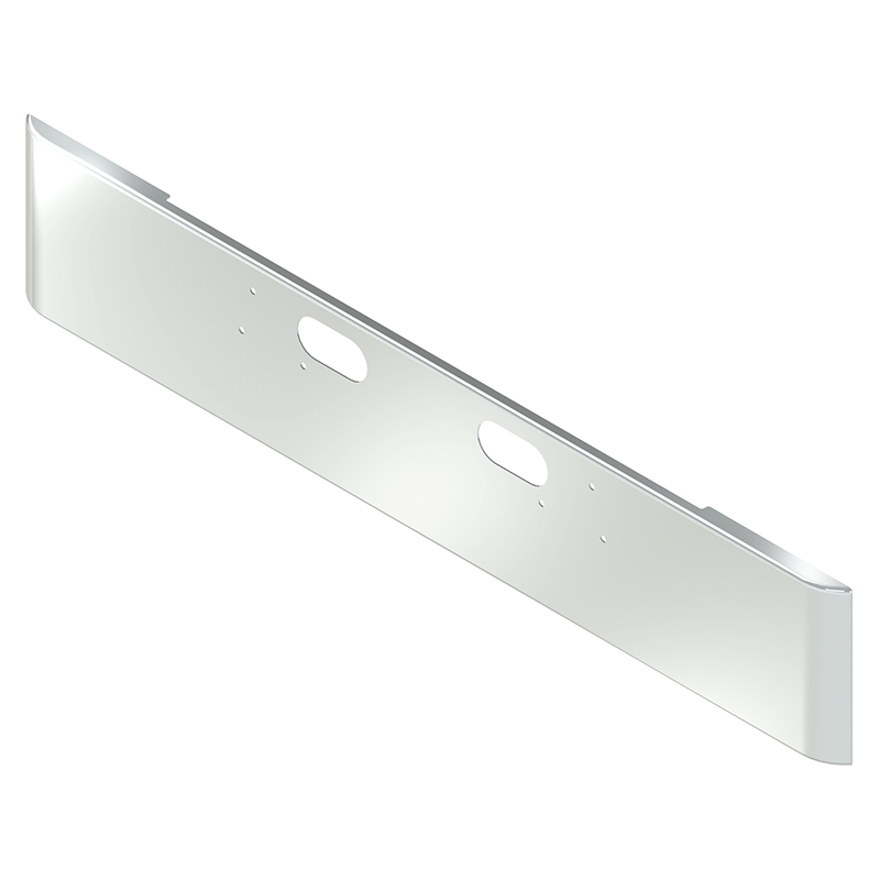 E-BA-0010-06 18'' FORD ROLLED BUMPER W/ BOLT & TOW HOLES bumper Light Gray