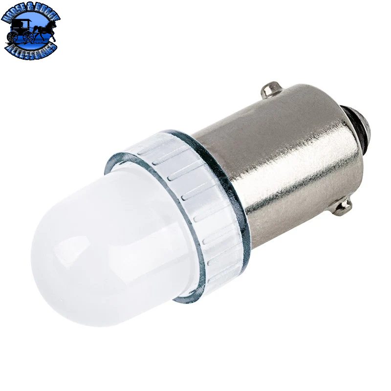 SB-BA9SF-W-12VAC BA9s LED Light Bulb - 1 LED - BA9s Retrofit - 5 Lumens - Cool White 180 Degree 12VAC/DC