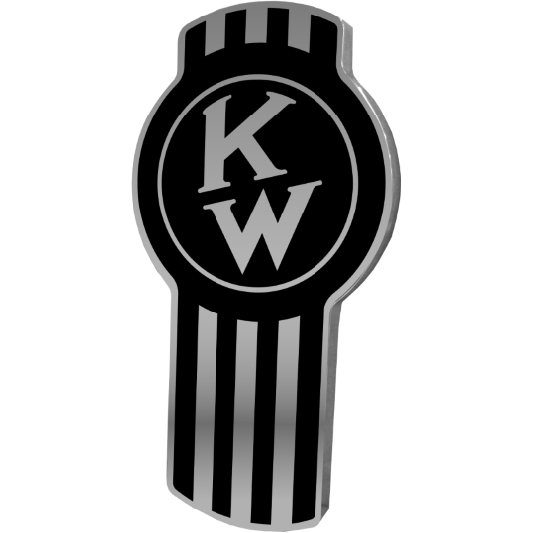KENWORTH OLD STYLE EMBLEM CHROME/BLACK EMBLEM Black