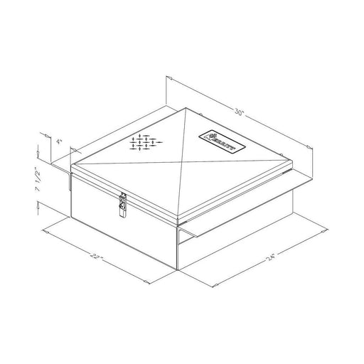 Lavender ME-253 BETWEEN FRAME RAIL TOOLBOX (22'' W X 9''H X 24'' L) me-253 toolbox