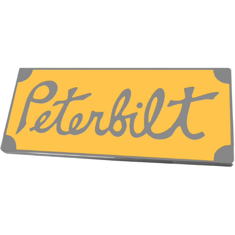 PETERBILT OLD STYLE RECTANGULAR EMBLEM YELLOW 220 EMBLEM Sandy Brown