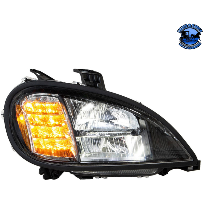 LED HEADLIGHT FOR 2001-2020 FREIGHTLINER COLUMBIA (Choose Color) (Choose Side) LED Headlight Black / Passenger's Side Light Goldenrod