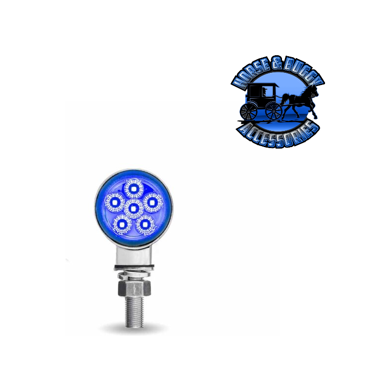 1.8" Mini Double Face Round Reflector LED Light - Trux Dual Revolution (Choose Color) DOUBLE FACE Amber/Red to Blue - 12 Diodes,Amber/Red to Green - 12 Diodes,Amber/Red to Purple - 12 Diodes Light Gray