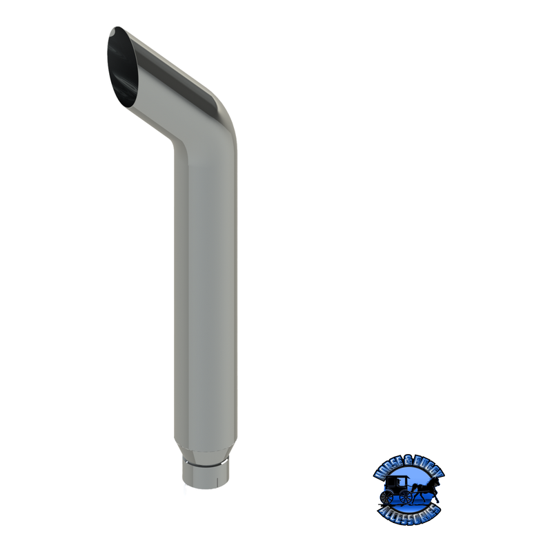 307D-064-1103 7"x64" Bullhorn Exhaust Stack - Reduced to 5" and Expanded ID Light Slate Gray