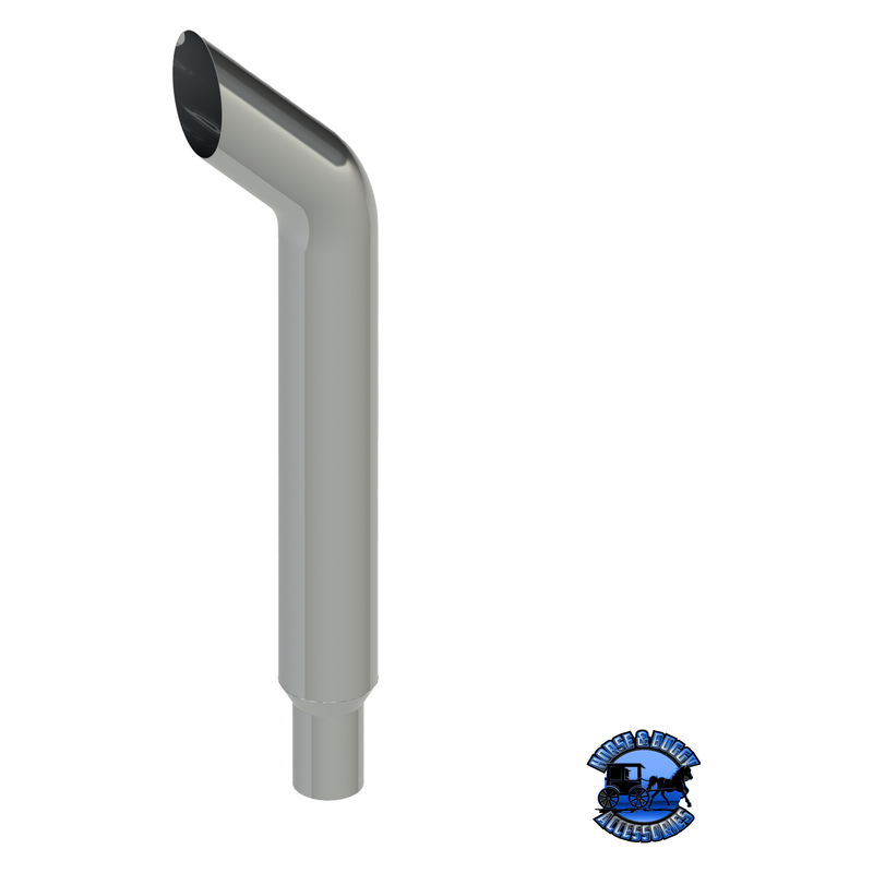 306G-064-1103 6"x64" Bullhorn Exhaust Stack - Reduced to 5" and Extended OD Dark Gray