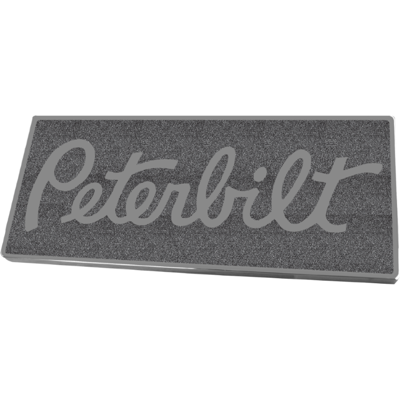 PETERBILT RECTANGULAR EMBLEM METALLIC BLACK 195 EMBLEM Dim Gray