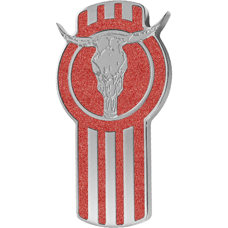 KENWORTH BULLHORN ENGRAVED EMBLEM METALLIC RED 481 EMBLEM Gray