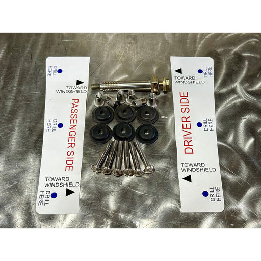 Rollin Low Paccar 2.1M cab visor install mounting kit w/Templates VISOR Dim Gray