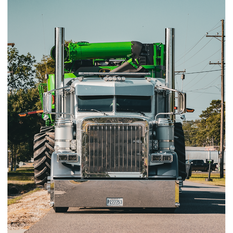 ROLLIN LOW PETERBILT 11'' X 7.5'' FLAT BOTTOM VISOR V. TOP #1034 PETERBILT VISOR Dark Gray