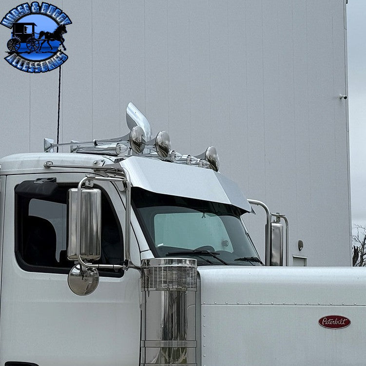 Peterbilt & Kenworth (No Drill) OEM Bracket Mount 2.1M Cab Visors (Choose Size) 589,567,579,t680,t880,w990