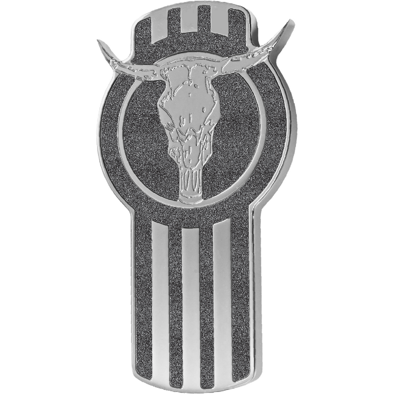 KENWORTH BULLHORN ENGRAVED EMBLEM BLACK METALLIC 195 EMBLEM Gray