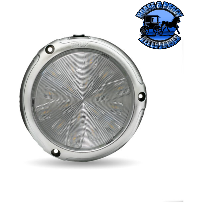 Light Slate Gray Trux LED Interior Projector Dome Cab Light for Peterbilt - 18 Diodes (Choose Color) CAB LIGHT Chrome