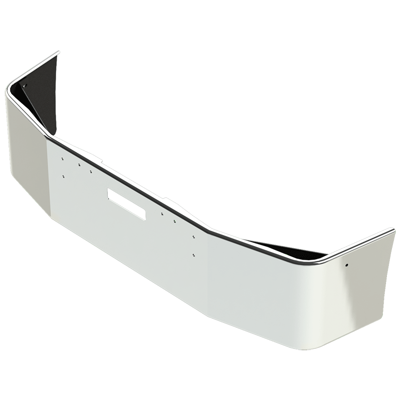 E-CI-0001-34 20'' FREIGHTLINER FLD 112 & FLD120 BUMPER; SET BACK AXLE 1989+ BUMPER Light Gray (center tow hole
