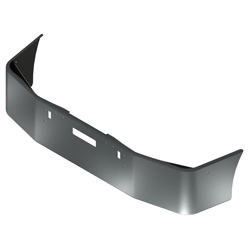E-CI-0011-17-BLACK 18'' FRIEGHTLINER 89 AND NEWER CONV. FLD-112, FLD-120 TOW HOLES POWDER COATED [BLACK] BUMPER Dim Gray