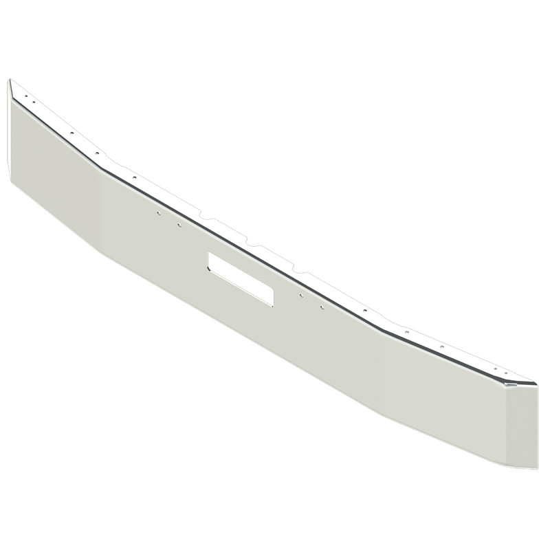 E-CJ-0010-05 16'' FREIGHTLINER FLD 120 ROLLED END BUMPER W/ 6'' BREAK-BACK W/ TOW & BOLT HOLES BUMPER Light Gray