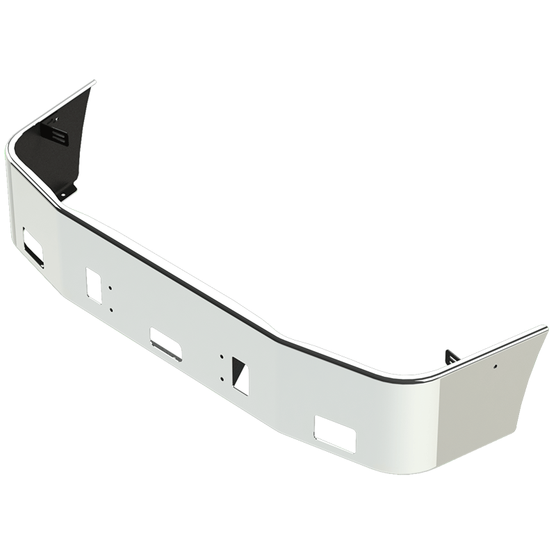 E-CL-2210-16 16' FREIGHTLINER CONVENTIONAL BUMPER W/SET BACK AXLE (1996-2004) CENTURY CLASS W/BOLT; TOW & STEP HOLES bumper Light Gray