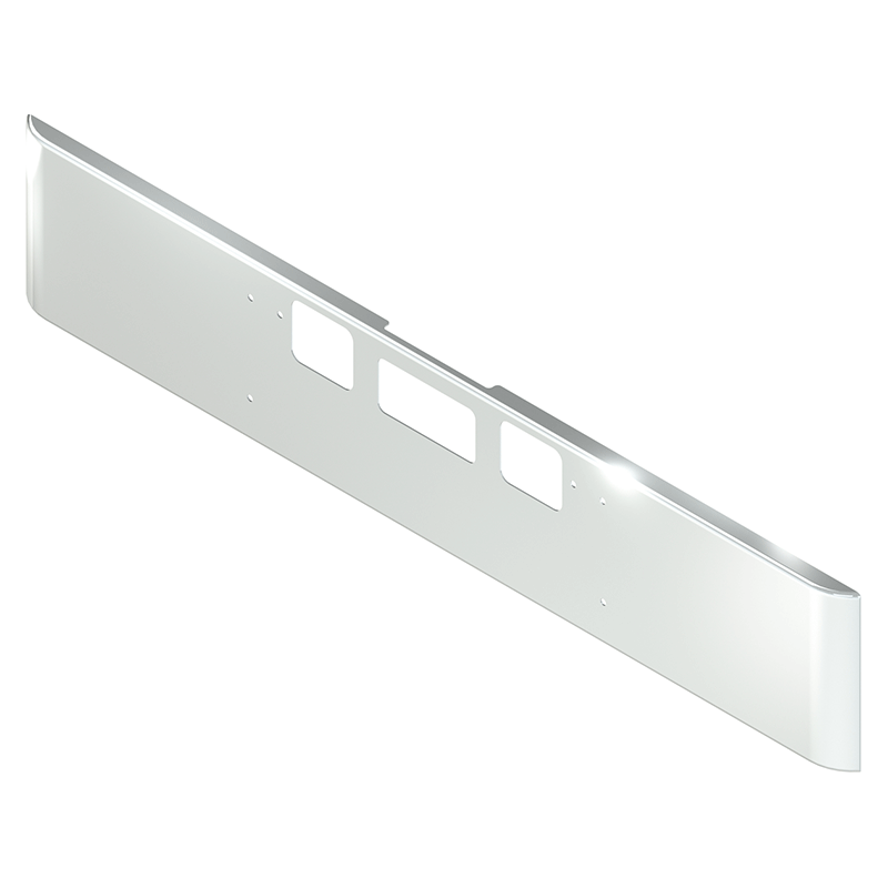 E-COC-0110-06 18'' FREIGHTLINER CORONADO ROLLED BUMPER W/ TOW. BOOT, BOLT HOLES (2010+) bumper Light Gray