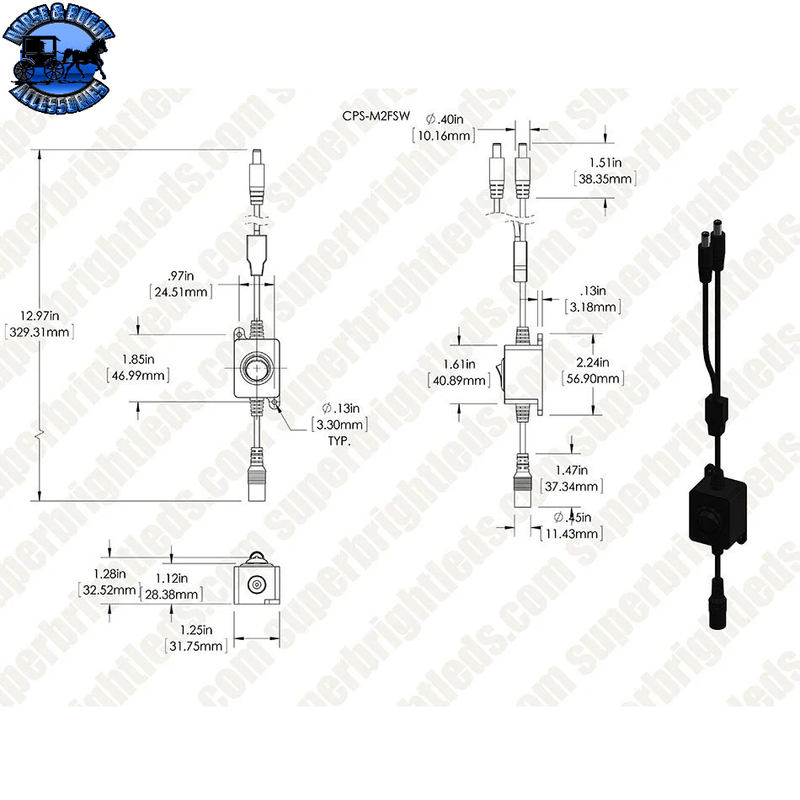 SB-CPS-M2FSW CPS-MxFSW Compact Power Supply to In-line Switch - In-line switch