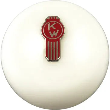 Kenworth Emblem Shift Knobs (1/2"-13 female threads) Twisted Shifterz (Choose Color) SHIFTER White Crooked Beige