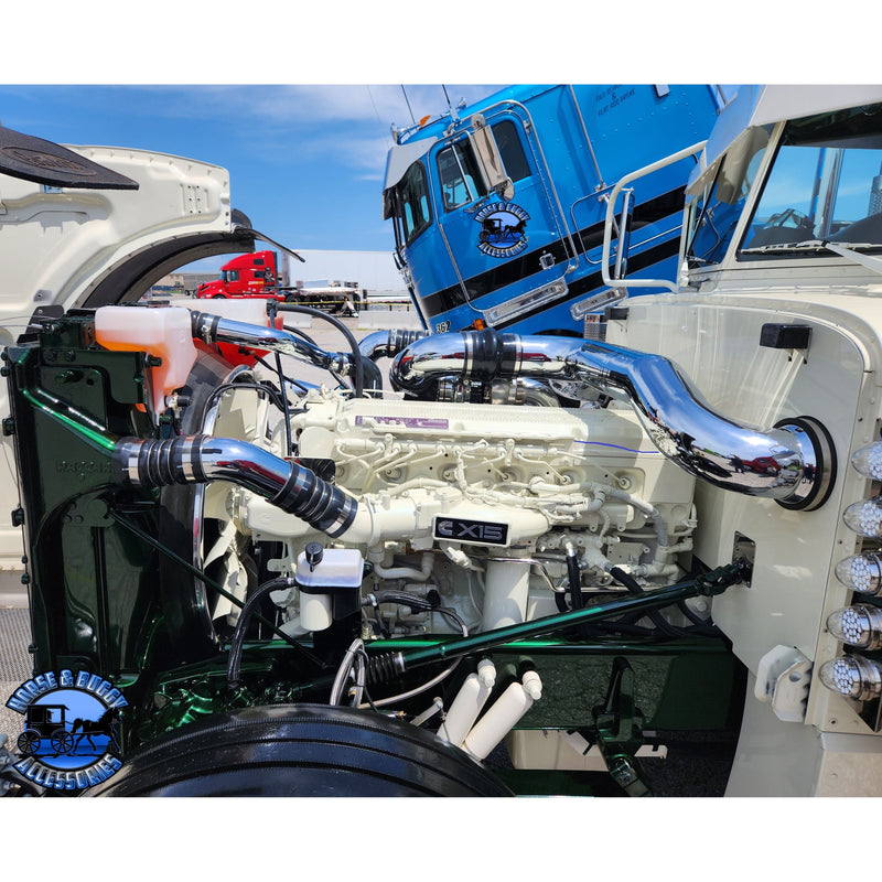 dp-AIK-389PDI-X15TT Peterbilt 389 PDI TWIN TURBO Cummins x15 Air Intake Kit PETERBILT Dark Slate Gray