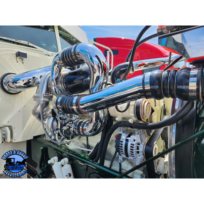 dp-AIK-389PDI-X15TT Peterbilt 389 PDI TWIN TURBO Cummins x15 Air Intake Kit PETERBILT Dark Slate Gray